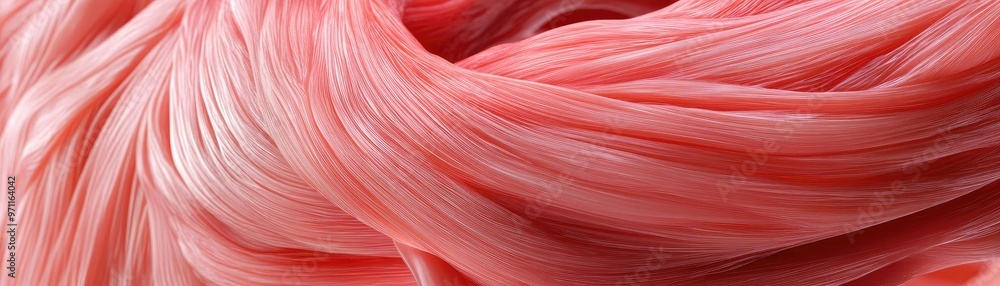 Poster close-up of soft pink fibers, showcasing smooth texture and elegant color variations, ideal for text