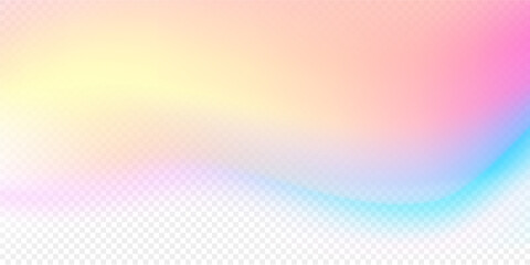 Rainbow Light Prism Effect. Vector Spectrum Neon Color on Transparent Background. Translucent Crystal Spectrum Background.