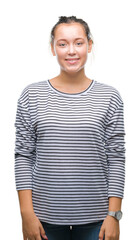 Young beautiful caucasian woman over isolated background with a happy and cool smile on face. Lucky person.