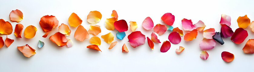 Isolated Rangoli and Flower Petals: Abstract Vector Design Showcasing Vibrant Colors and Cultural Richness on White Background