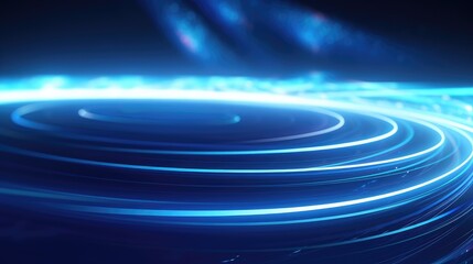 Fototapeta premium A vibrant abstract representation of swirling blue light patterns, evoking a sense of motion and energy.