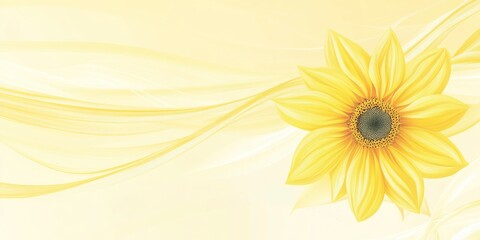 Obraz premium A vibrant sunflower against a soft yellow background, symbolizing warmth and positivity.