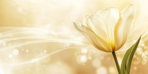 A soft, elegant tulip against a warm, glowing background.