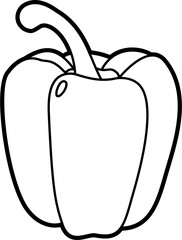 bell pepper coloring outline illustration vector