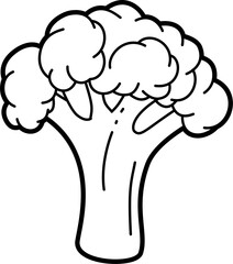 Broccoli coloring outline illustration vector