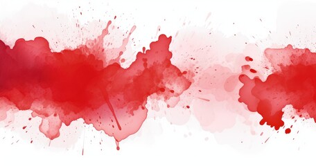 A vibrant abstract splash of red watercolor isolated on white background, conveying energy and creativity.