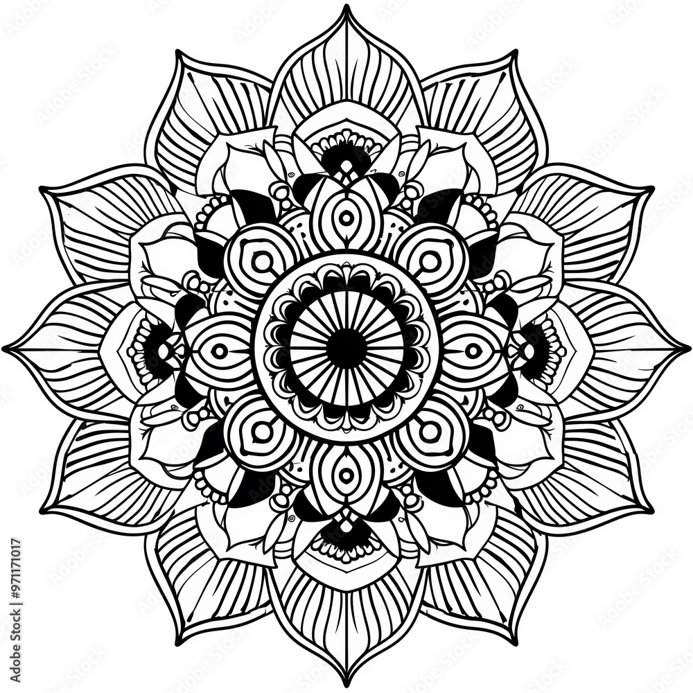 Poster adult colouring book page