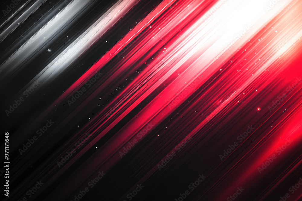 Canvas Prints Dynamic abstract red and black gradient light streaks with glowing speckles, perfect for futuristic and modern backgrounds or tech-themed designs.