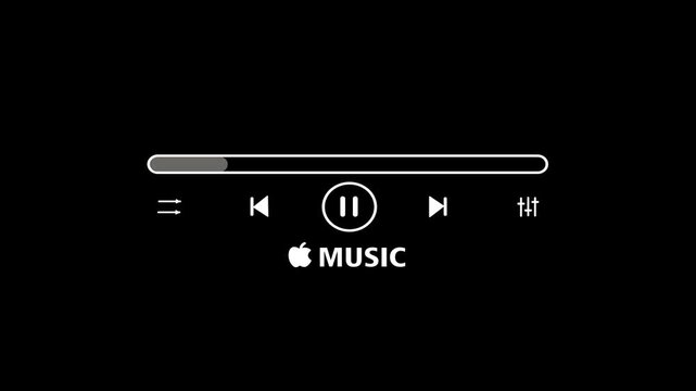 Music player scroll bar button with audio reactor, Music timeline or video track player, Timeline bar moves while song media is playing, Audio music timeline