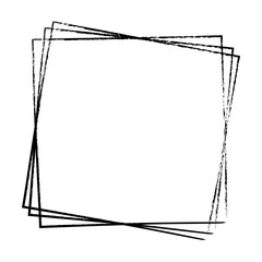 Frame square icon element, abstract, outline border grunge shape icon, decorative doodle for design in vector illustration