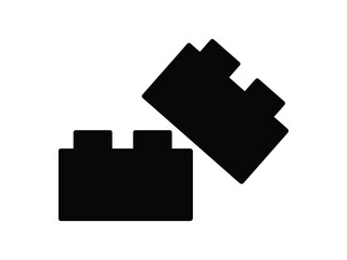 Toy Bricks Icon. Building Blocks icon. Children toy playing game creativity. Vector Symbol.  black vector icon set.