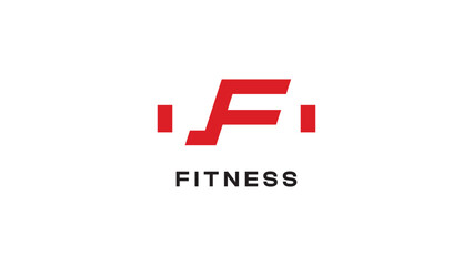 Fitness logo with F letter concept. Gym logo with F letter.
