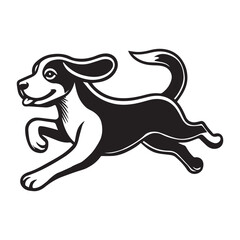 Fototapeta premium Beagle Outline Design - Cute Beagle Dog Vector illustration in black and white 