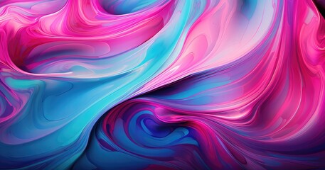Obraz premium A vibrant abstract swirl of pink and blue hues, creating a fluid and dynamic visual experience.