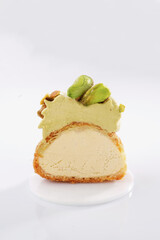 Professional bakery. Delicious cake against white background