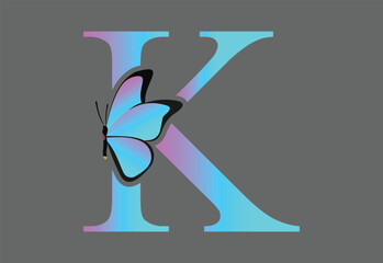 latter K design logo butterfly for your business