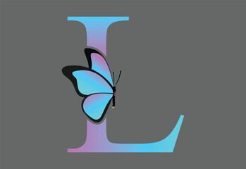 latter L design logo butterfly for your business