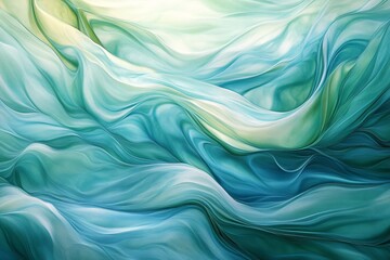 Obraz premium Abstract Teal Green Wave Pattern