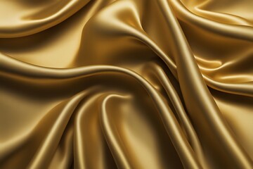 Obraz premium A shimmering gold fabric flowing elegantly reflecting light with every fold, AI Generated