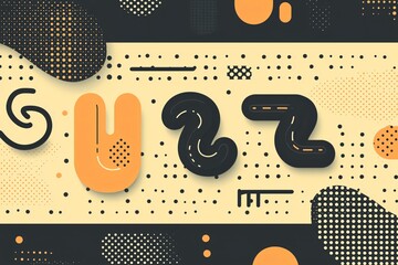 Abstract Geometric Pattern with Yellow and Black Colors