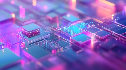 Floating holographic interfaces layered over a muted background with clean geometry