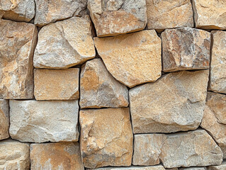 A wall made of large rocks with a brownish color