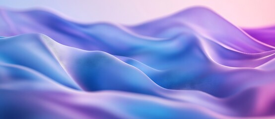 Obraz premium Futuristic Blue and Purple Gradient Background with Smooth Wave Lines. AI generated illustration