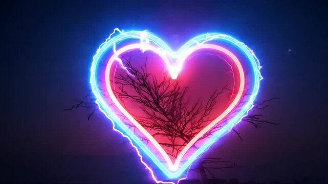 lighting heart in the dark. generative ai 