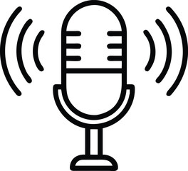Microphone Logo icon in color style Studio microphone vector concept