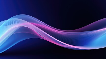 Naklejka premium A vibrant abstract wave design featuring smooth gradients in blue and pink tones, ideal for backgrounds or digital art.