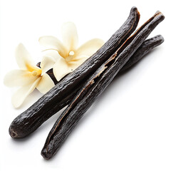 vanilla bean on isolated white background
