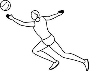 Dynamic Volleyball Spiker Vector Shape Coloring Book
