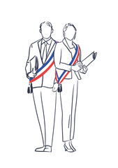 maires homme et femme représentants des communes et villes françaises