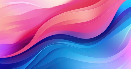 Fototapeta premium A vibrant abstract wave design featuring smooth gradients of pink and blue hues, perfect for backgrounds or digital art.