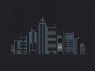 City Buildings Logo black white vector icon