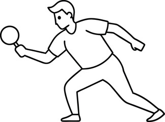 Kids Table Tennis Serve Coloring Book with Vector Art
