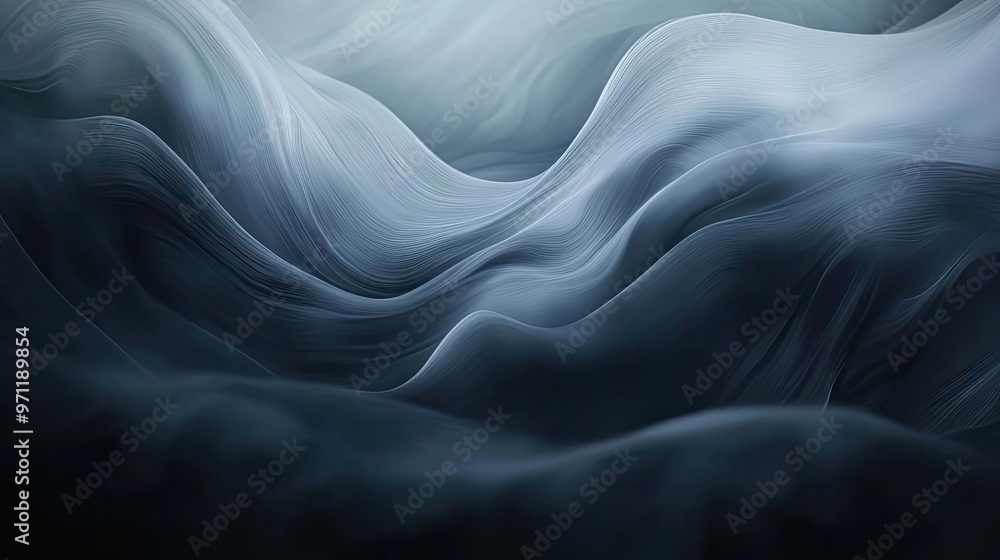 Aufkleber a mesmerizing abstract image of flowing fabric, showcasing soft curves and a serene color palette, p