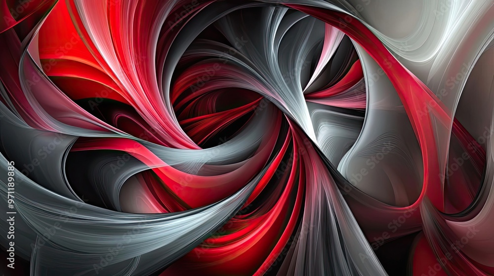 Poster an abstract swirl of red and gray tones creates a dynamic and captivating visual effect, perfect for