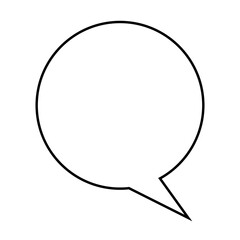 Speech bubble pin isolated on white. Line icons of speech bubbles. Simple outline sign. Idea. Call out bubble. 