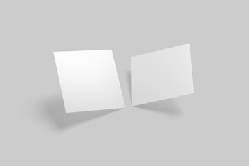 Square paper invitation  flyer or greeting card mockup