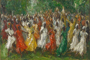 Jubilant Celebration in Lush Greens