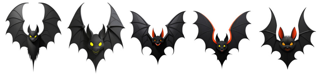 ハロウィンのこーもり素材５点セット