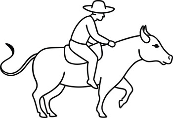 Rodeo Bull Rider Vector Designs for Kids
