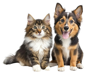 PNG Adorable cat and dog duo