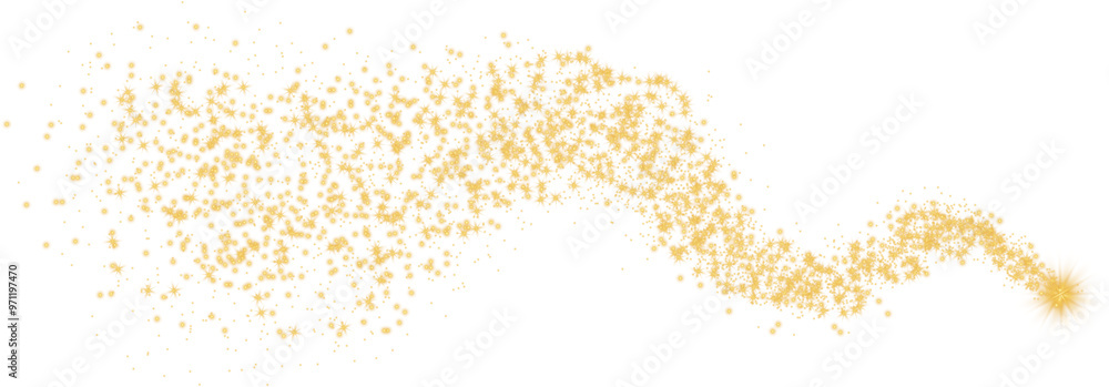 Poster glittering vector dust on a transparent background. golden sparkling lights. christmas holiday glow 