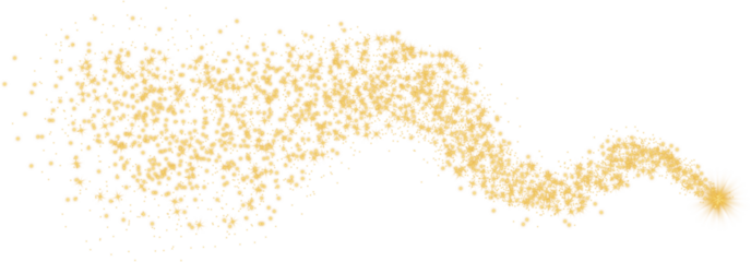 Glittering vector dust on a transparent background. Golden sparkling lights. Christmas Holiday glow particle. Magic star effect. Shine background. Festive party design. PNG image	