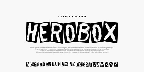 Punk fonts typography vector alphabet and Uppercase. Type poster set for grunge font flyers and Urban street Art, design for Fashion, Music, Lifestyle. Display font