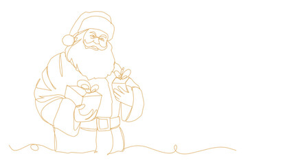 Santa Claus Christmas Mascot in line art
