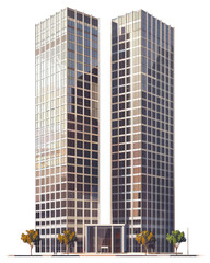 Obraz premium PNG Architecture skyscraper building office.