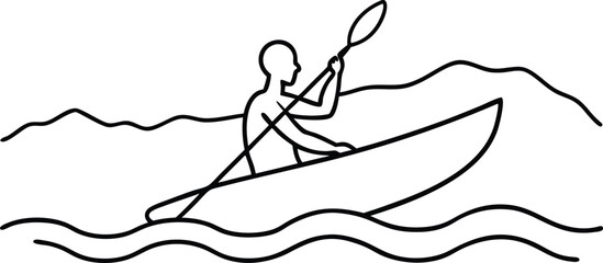 Paddle Power Kids Coloring Book with Vector Kayaks
